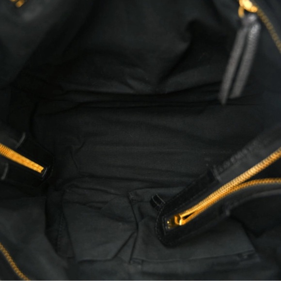 Auth Balenciaga Medium City Bag Black Gold Metallic Edge Chèvre leather LIKE NEW - Picture 9 of 11